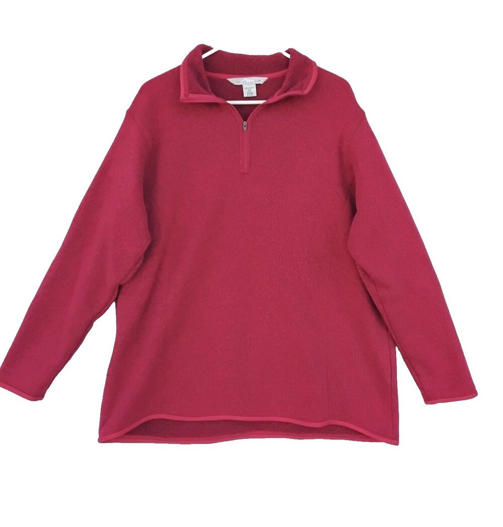 TRI-MOUNTAIN Fleece Women's Red 1/4 Zip Pullover 2XL Jacket Sweater